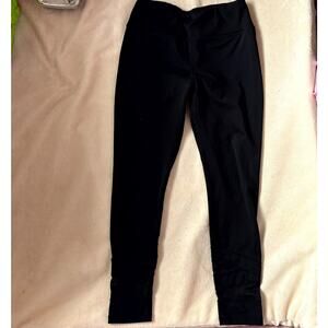 Reebok Womens Black Athletic Leggings Size S Mesh Panel High Waist Workout Pants